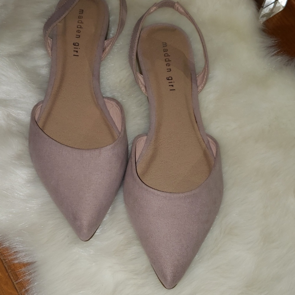 Madden Girl Blush Pink Faux Suede Flats
